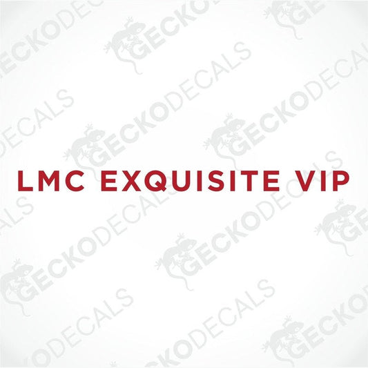 LMC EXQUISITE VIP red die-cut decal sticker for caravan interior exterior