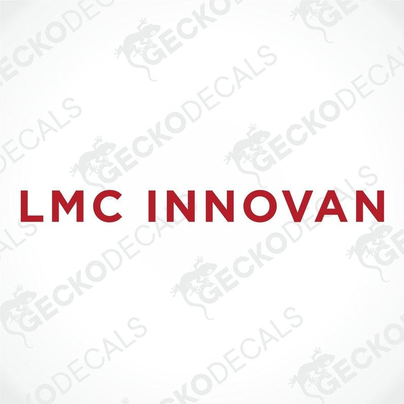 LMC Innovan caravan die-cut decal sticker in red