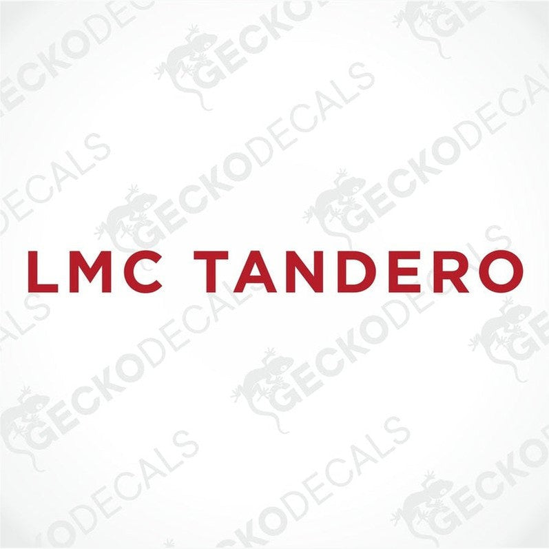 LMC Tandero caravan die-cut decal sticker in red