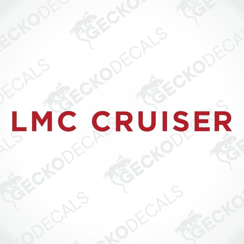 LMC Cruiser caravan die-cut decal sticker in red