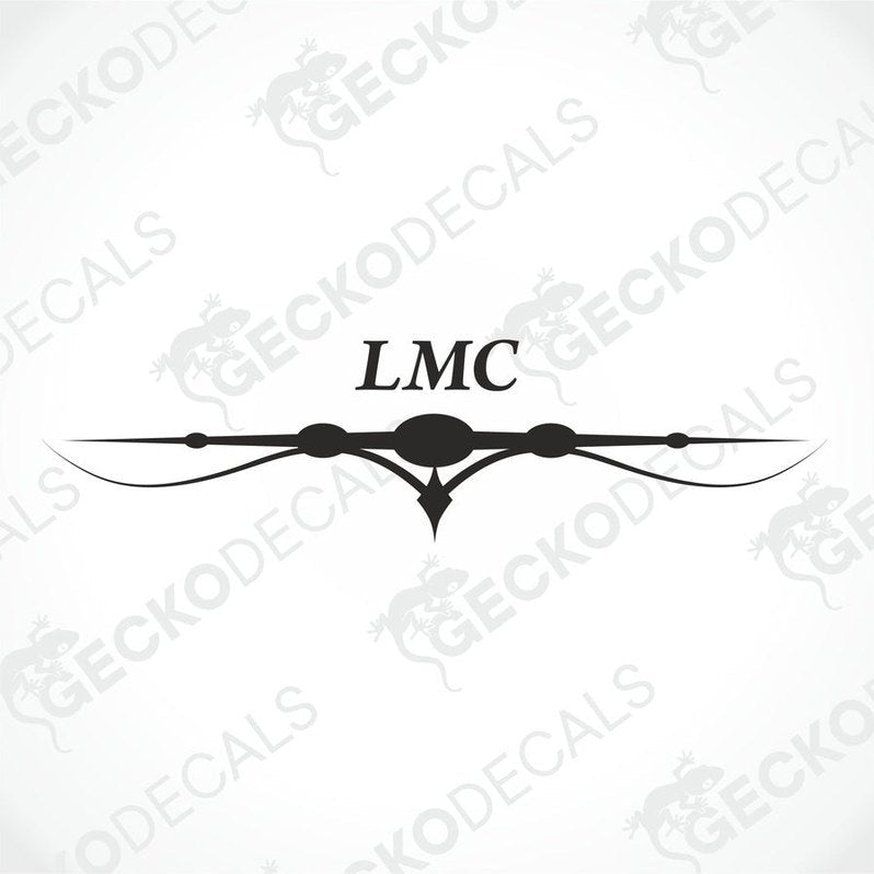 A white caravan with an LMC decal on the rear side.