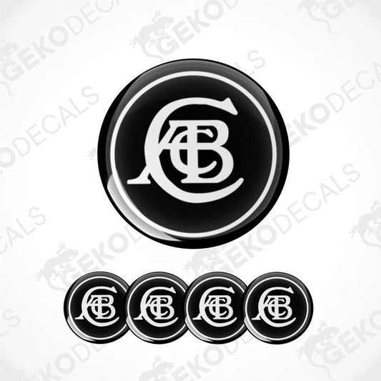 A set of four black and white vinyl decals with the LOTUS logo applied on a white background.