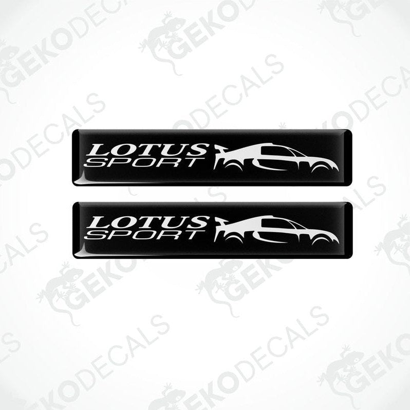 Two black vinyl stickers with the LOTUS Sport logo depicting a car.