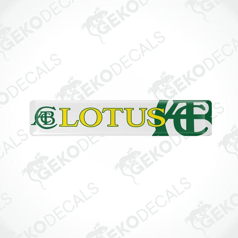  Green and yellow vinyl stickers with the LOTUS brand logo.