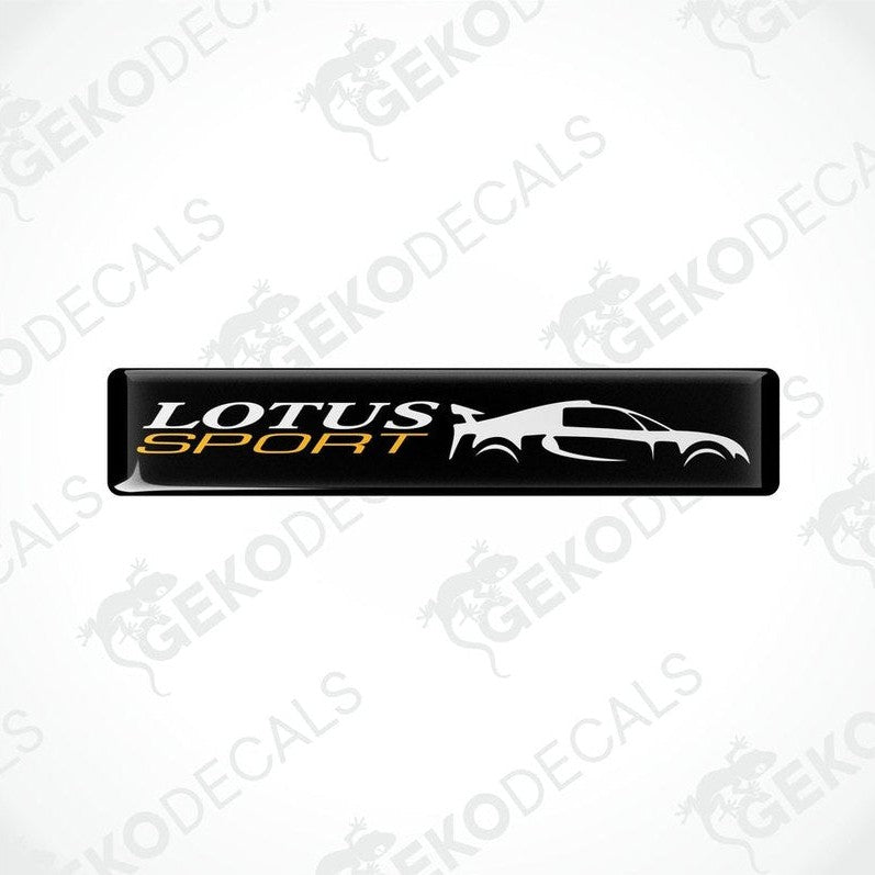 Rectangular black vinyl decals with the text 'LOTUS SPORT' and a silhouette of a car.