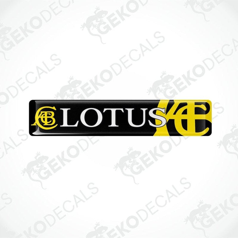 Black, yellow, and white vinyl decals with the LOTUS logo