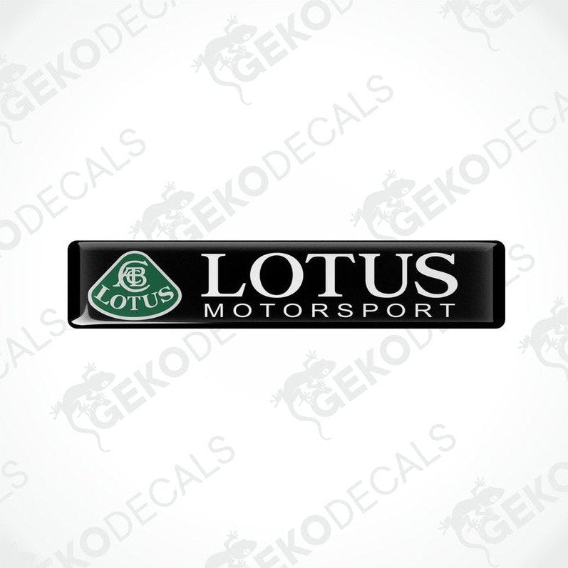 Black vinyl stickers with the LOTUS MOTORSPORT logo in green and white.