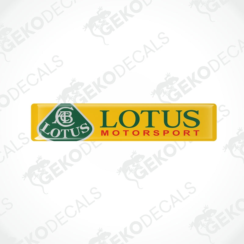 Yellow vinyl decals with the Lotus Motorsport logo and text in green.