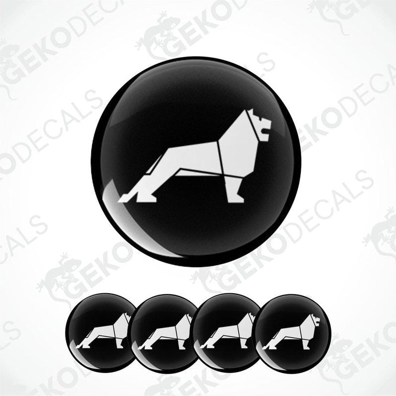 Set of four black vinyl decals with the white text 'MAN' on them, presented against a white background.