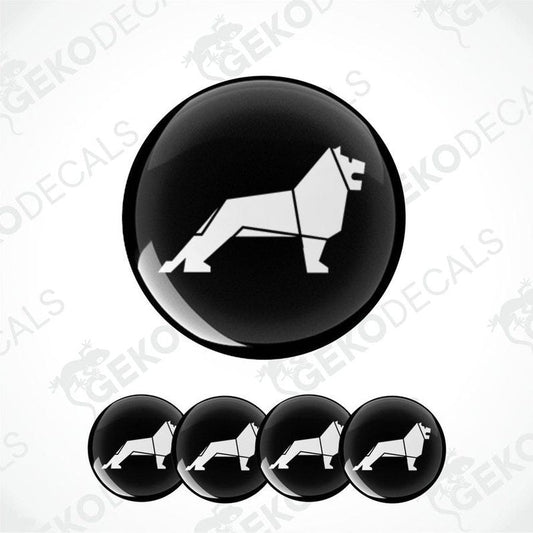 Set of four black vinyl decals with the white text 'MAN' on them, presented against a white background.