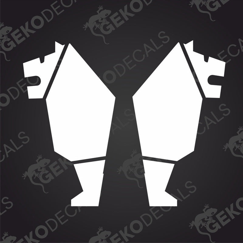 A white decal with the brand name 'MAN' in bold letters, designed for use on vehicles or equipment.