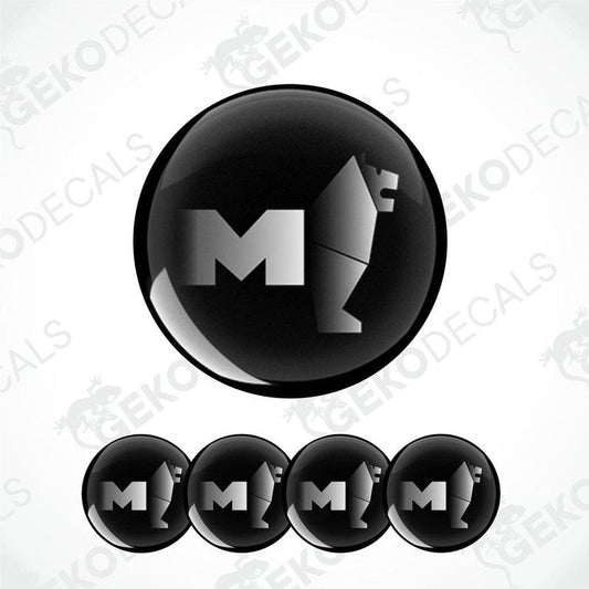 Set of four black vinyl decals with the 'MAN' brand logo.