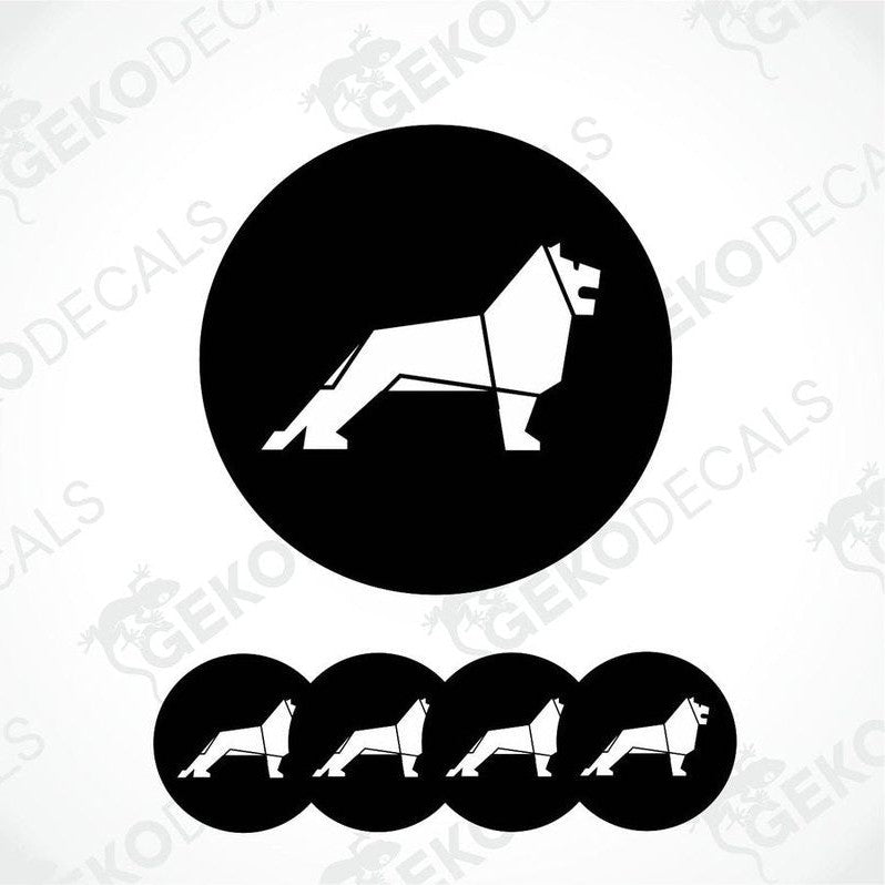 Set of four black vinyl decals with the white text 'MAN' on them, presented against a white background.