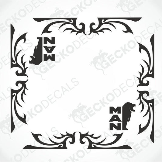 MAN truck side window decal set with lion logo on transfer paper