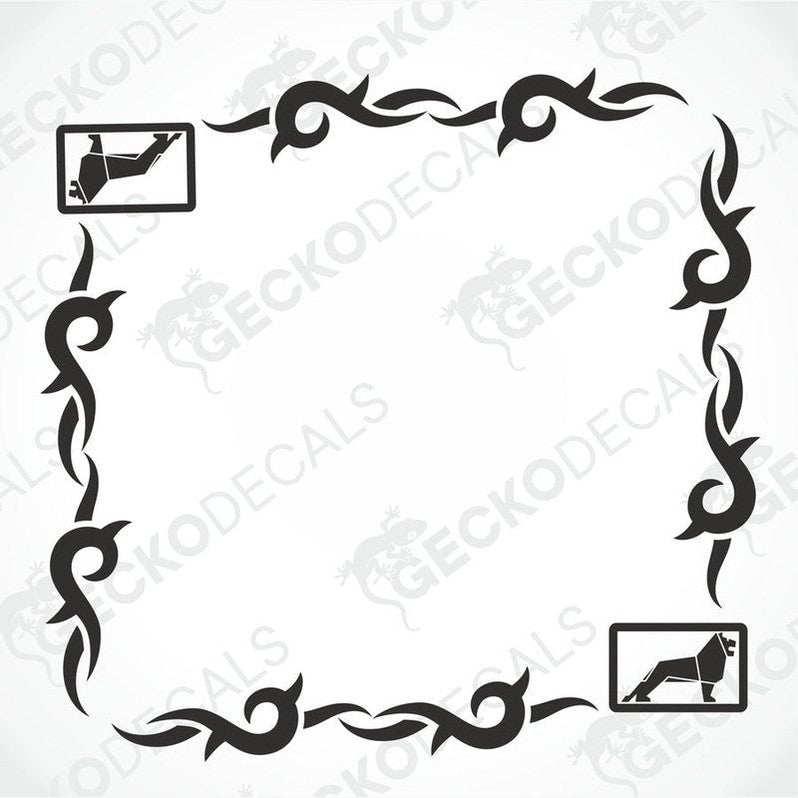 Black tribal side window decal set for truck with transfer paper