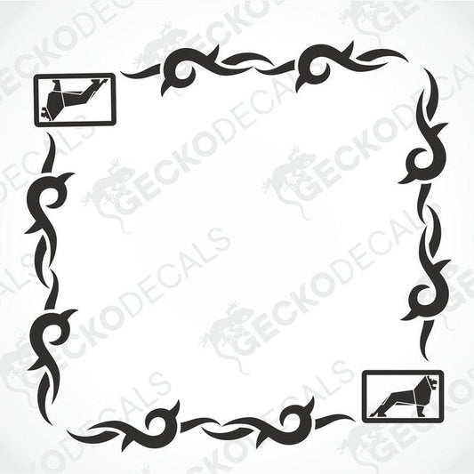 Black tribal side window decal set for truck with transfer paper