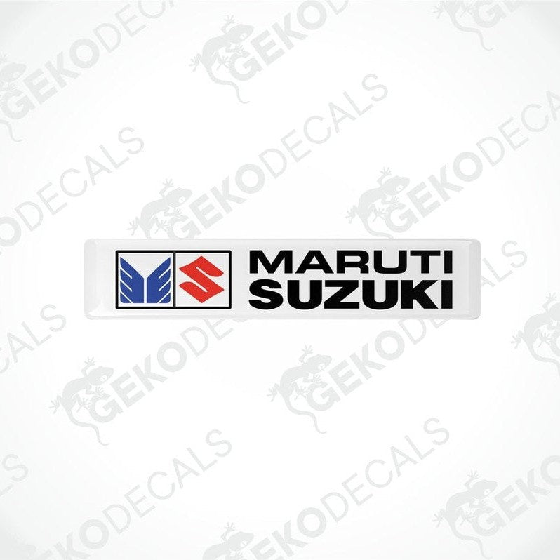 White vinyl stickers with the MARUTI SUZUKI brand logo in red and blue.