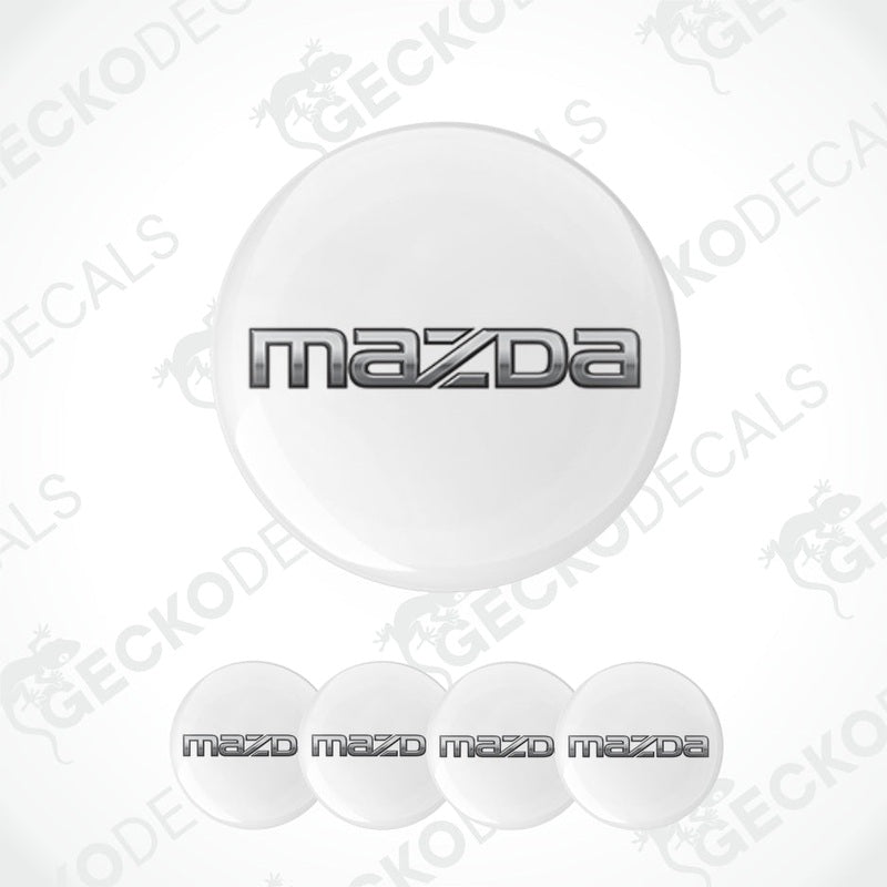 Mazda logo on a white background with 'Gecko Decals' branding.