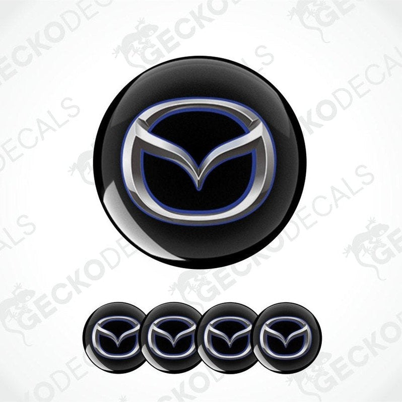 Mazda logo decal set on a white background with 'GECKODECALS' branding.