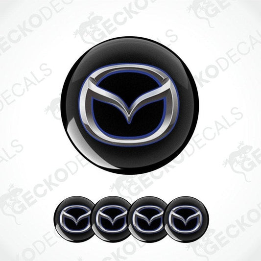 Mazda logo decal set on a white background with 'GECKODECALS' branding.