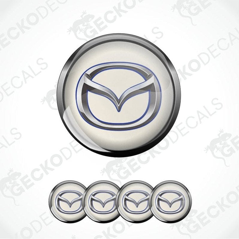 Mazda logo decal set on a white background with 'GECKODECALS' branding.