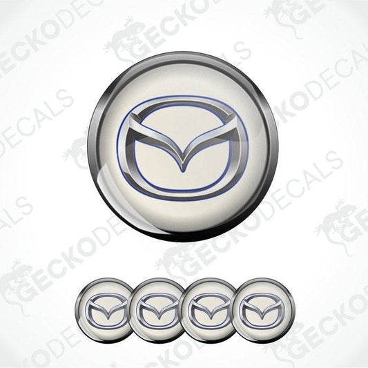 Mazda logo decal set on a white background with 'GECKODECALS' branding.