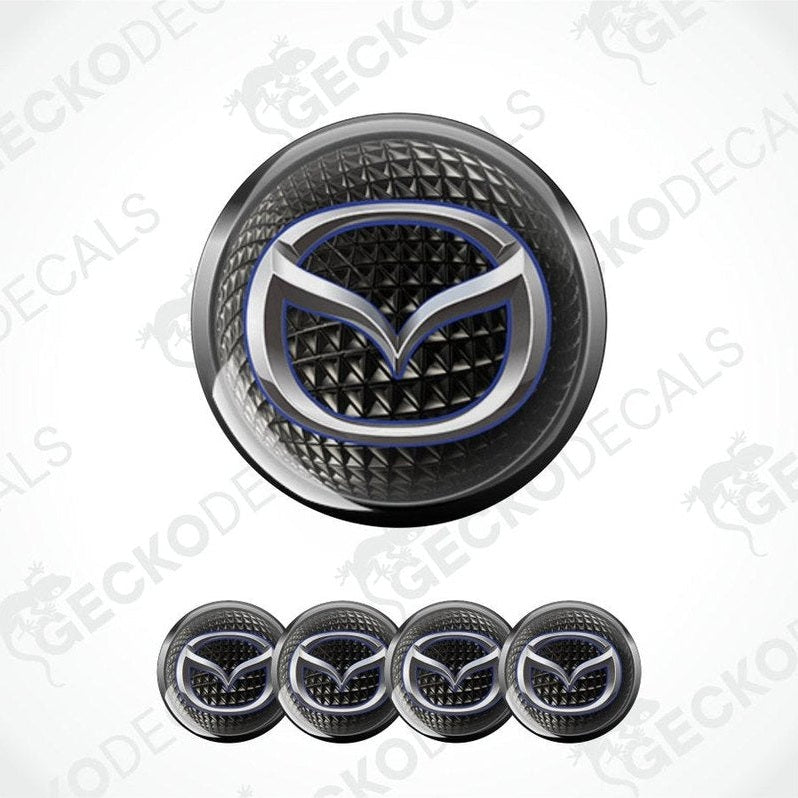Mazda logo emblem with a textured background