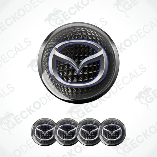 Mazda logo emblem with a textured background