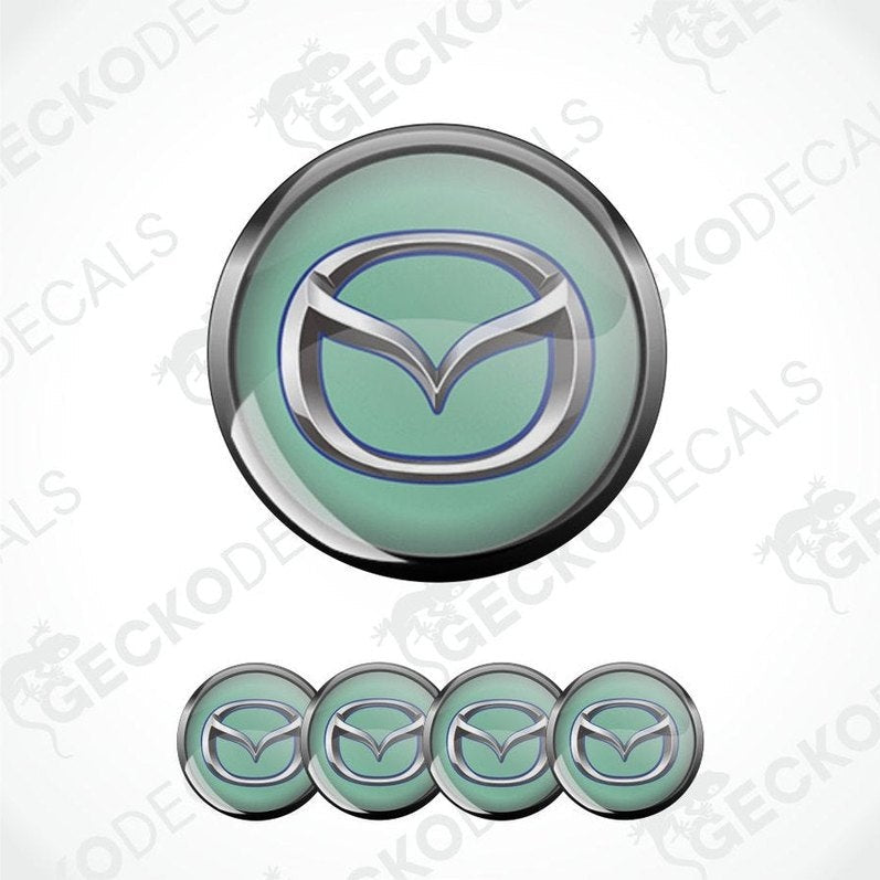 Mazda logo and emblem set on a white background with 'Gecko Decals' branding.