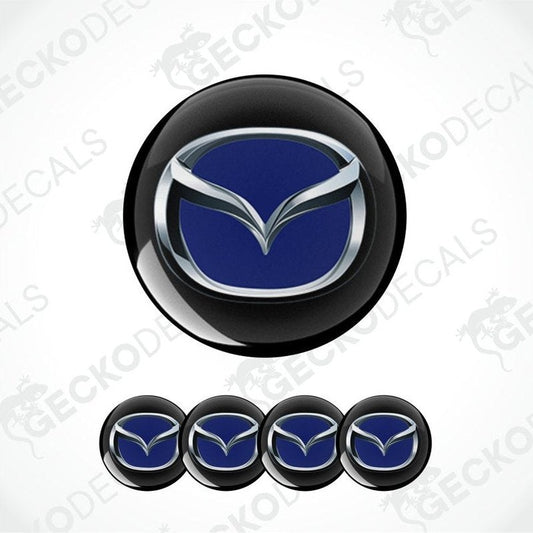 Mazda logo decal set on a white background with 'GECKODECALS' watermark.