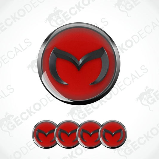 Red and black logo with chrome border on a white background, featuring the brand 'Gecko Decals'.