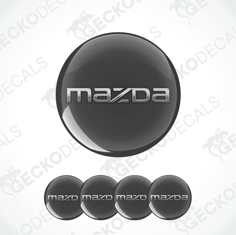 Black Mazda logo decal on a white background