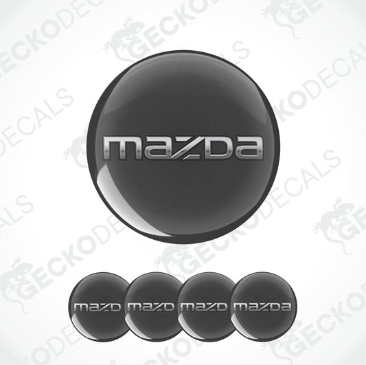 Black Mazda logo decal on a white background