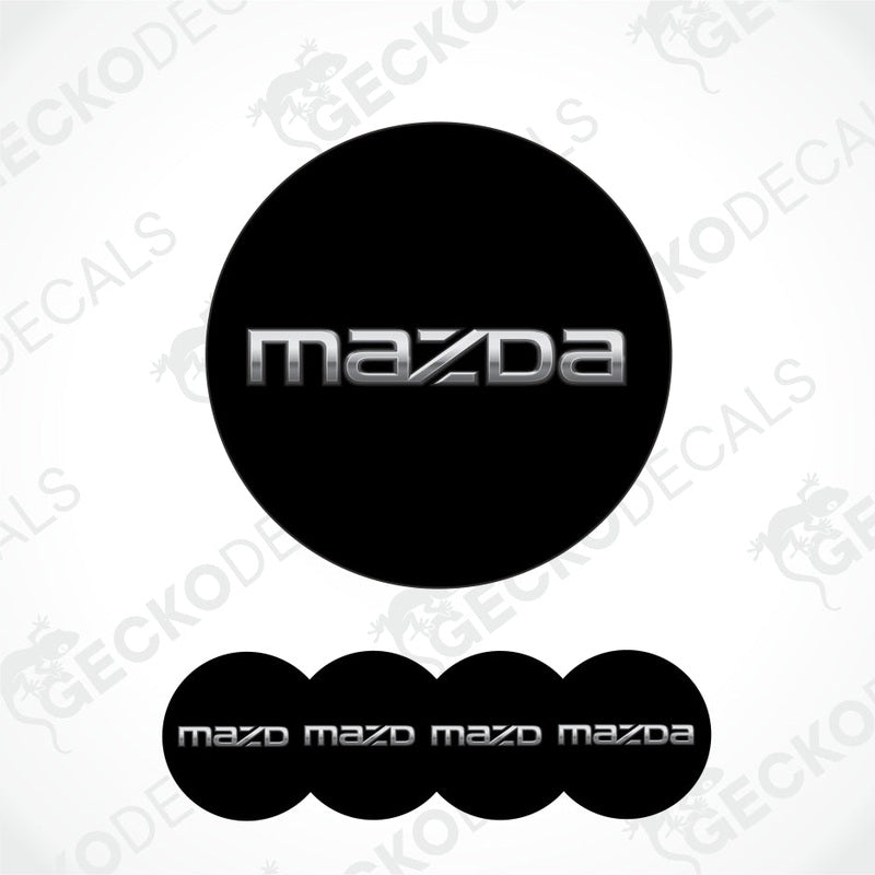 Black Mazda logo and text on a white background