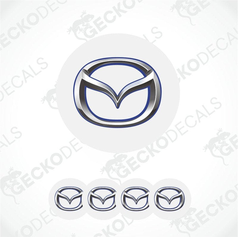 Mazda logo decal with multiple instances on a white background