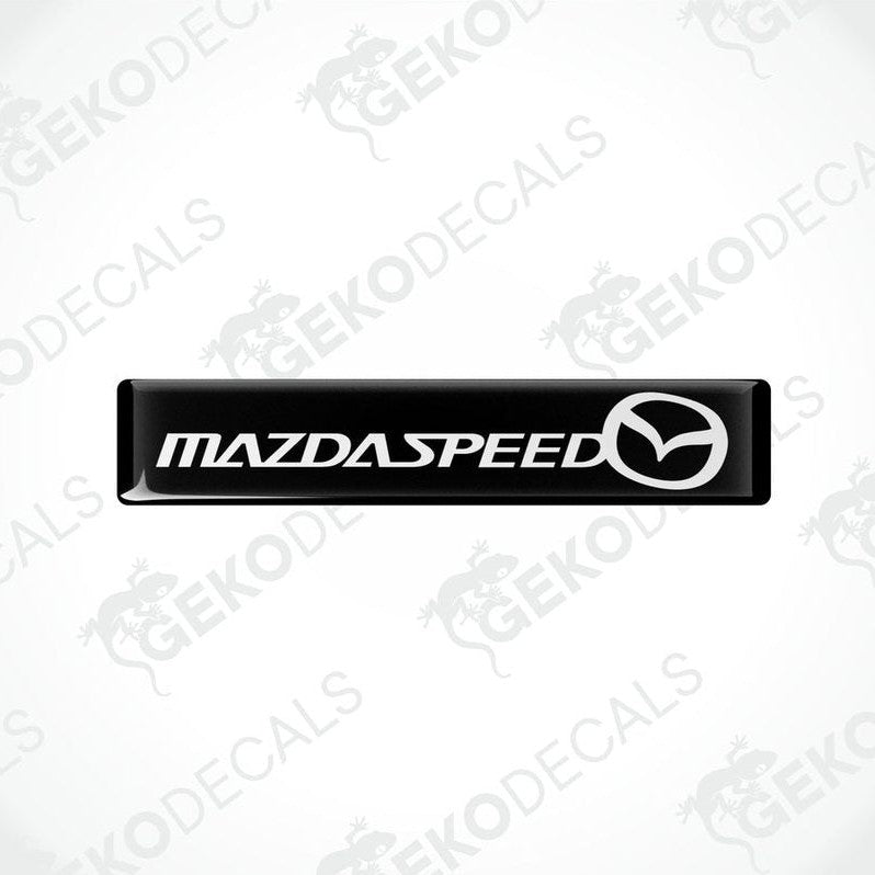  Black vinyl stickers with the MazdaSpeed logo in white.