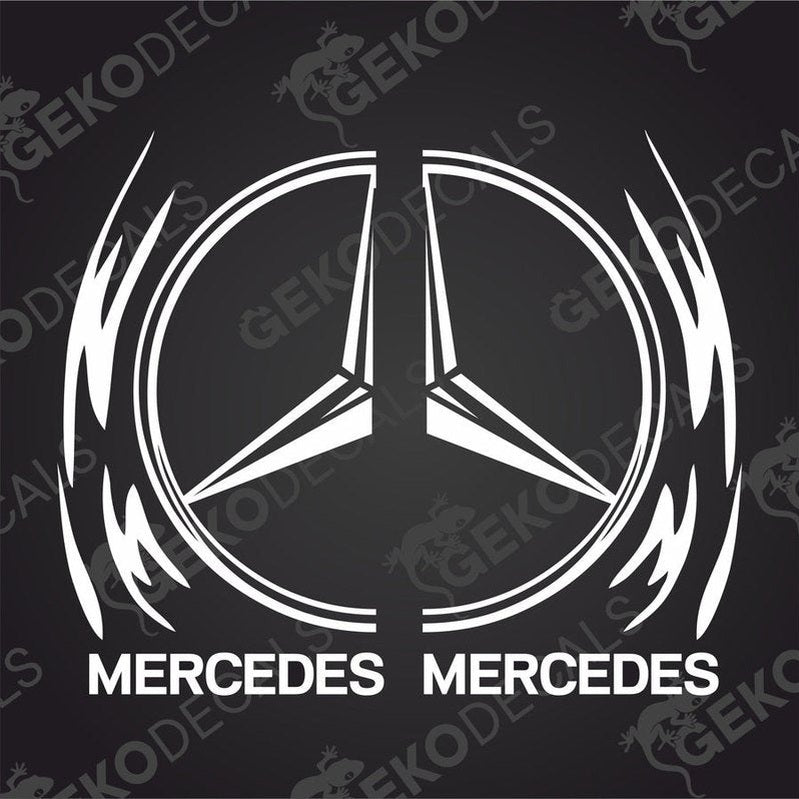 A sticker decal of the Mercedes-Benz logo.