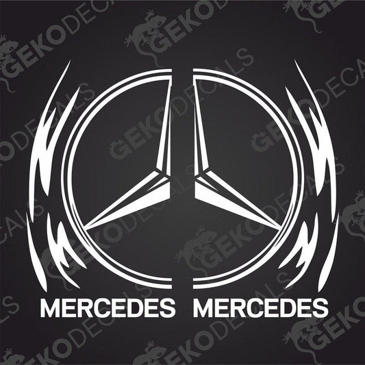 A sticker decal of the Mercedes-Benz logo.