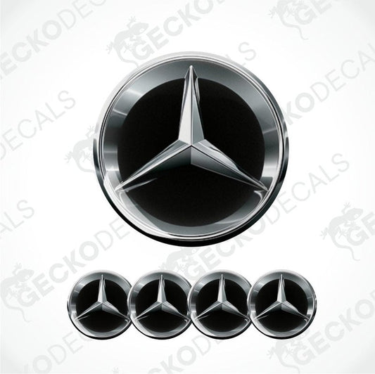 Mercedes-Benz logo and emblem set on a white background with 'GECKODECALS' branding.