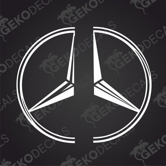 A black die cut sticker of the mercedes-benz logo.