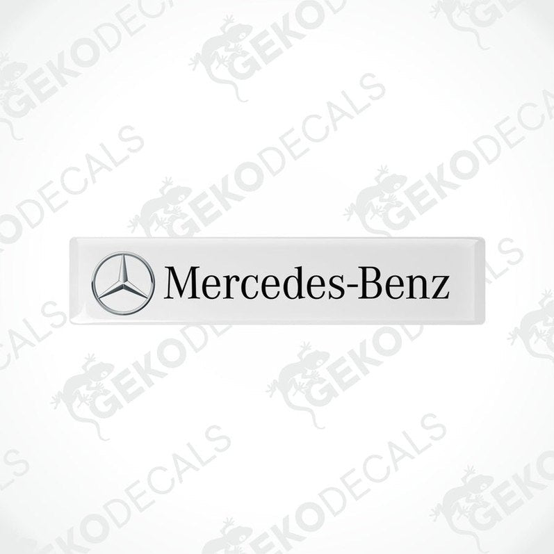 White decals with the Mercedes-Benz logo