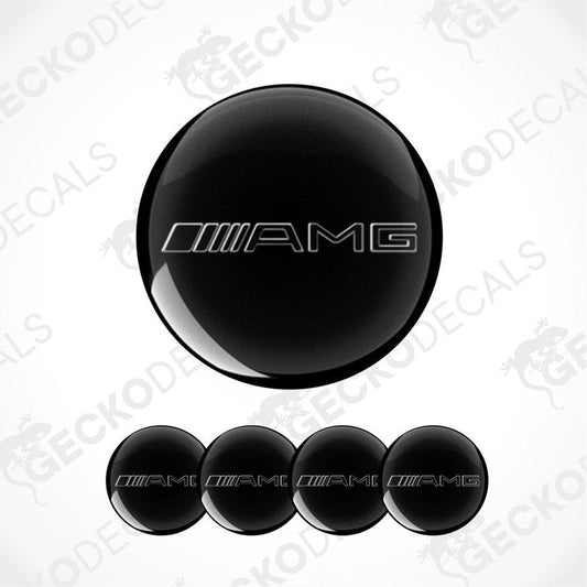 Black AMG logo decal on a white background