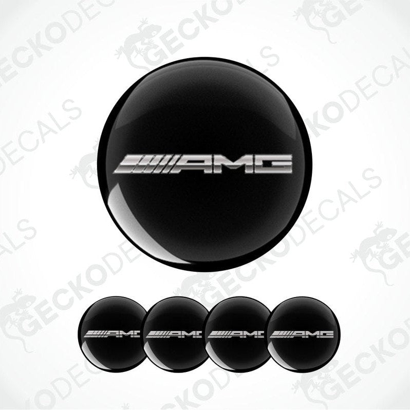 Black AMG logo decal on a white background