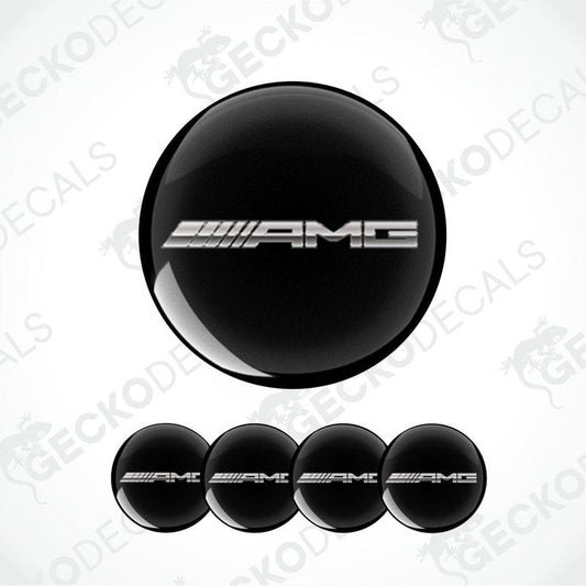 Black AMG logo decal on a white background