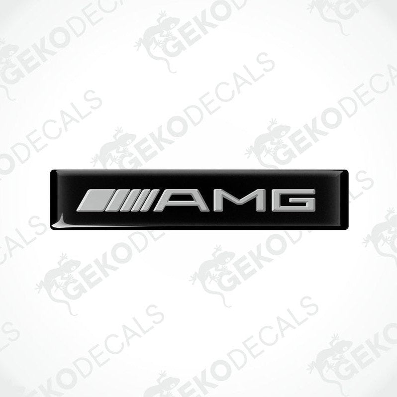  Black vinyl stickers with the Mercedes-Benz AMG logo on a white background.