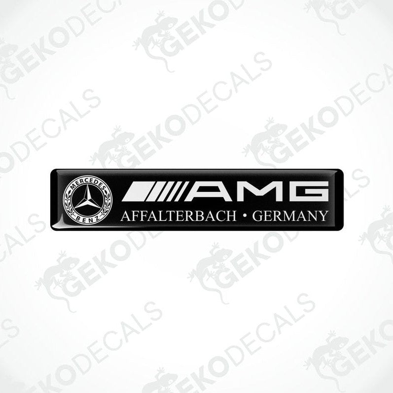 Black vinyl stickers with the Mercedes-Benz AMG Affalterbach Germany branding.