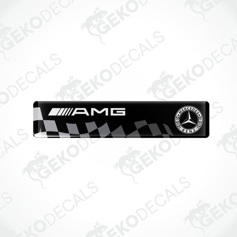  Black Mercedes-Benz AMG racing decals with white and silver brand logos.