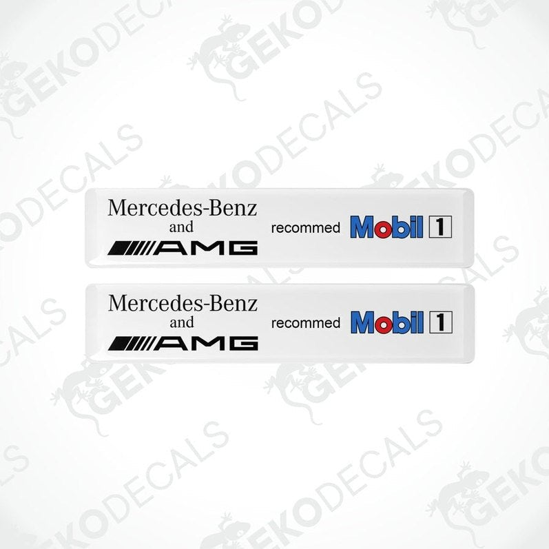 Mercedes-Benz AMG Mobil1 domed epoxy car decal set with polyurethane coating