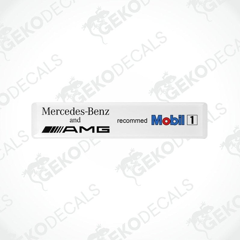 Single Mercedes-Benz AMG Mobil1 glossy white domed epoxy resin car sticker