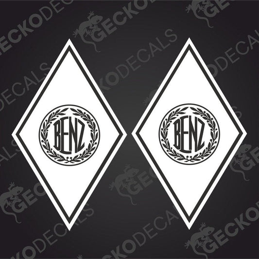 Two black decals with the Mercedes-Benz diamond logo in the center.